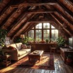 Интерьер мансарды в частном доме